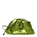 Metallic Crushed Calfskin The Mini Pouch Chlorophyll