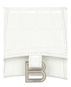 Balenciaga Womens Hourglass Xs Crocodile Embossed Top Handle Bag