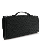 Nappa Intrecciato Long Andiamo Top Handle Clutch Black