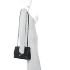 Lambskin Quilted Jumbo Single Flap Black