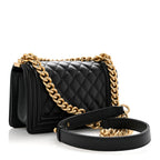 Caviar Quilted Small Boy Flap Black