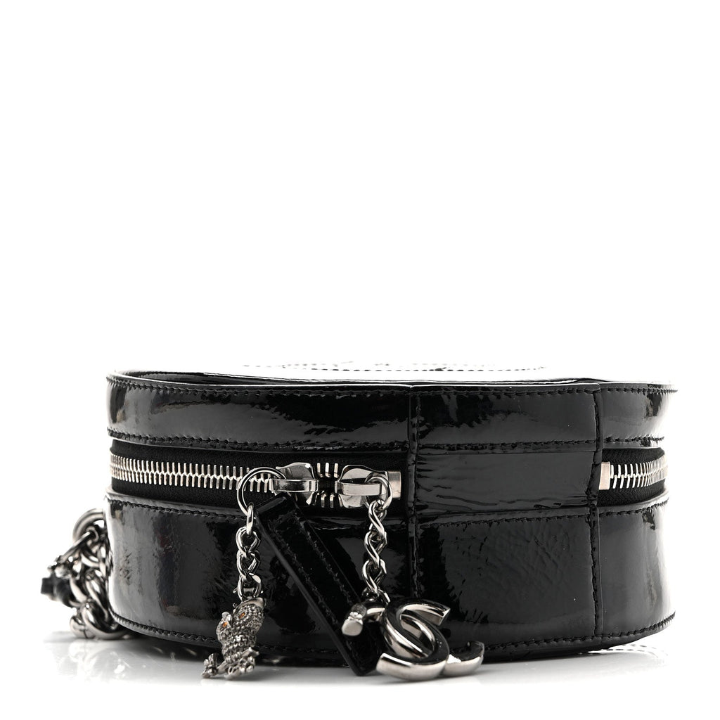 Patent Round As Earth Evening Bag Black
