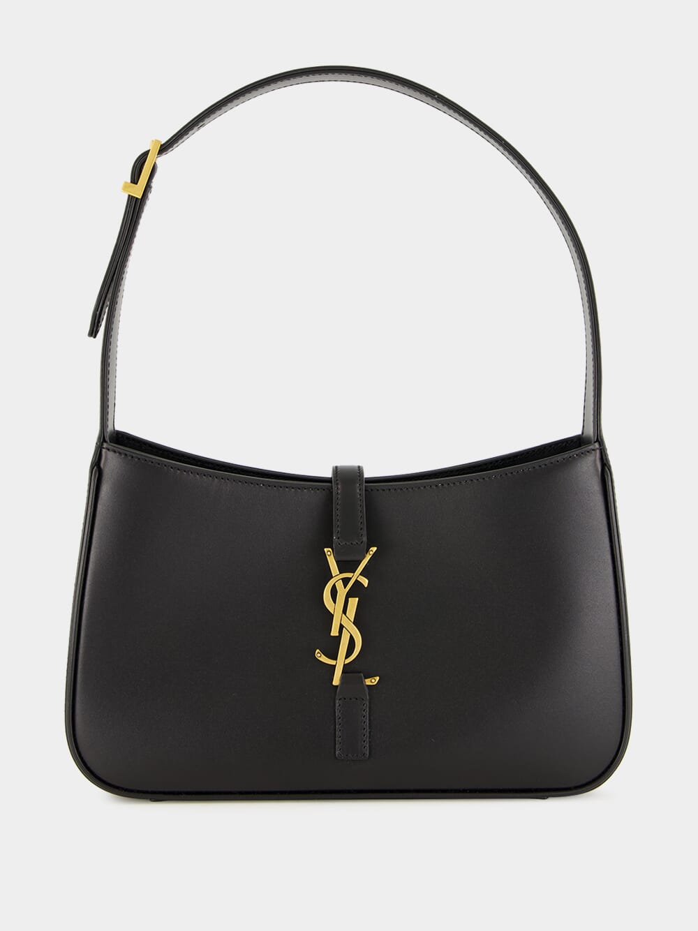 Le 5 à 7 Hobo Bag in Black Smooth Leather