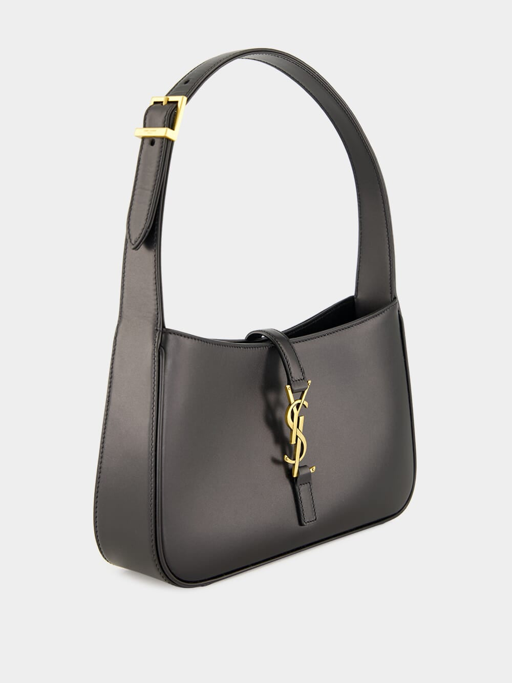 Le 5 à 7 Hobo Bag in Black Smooth Leather