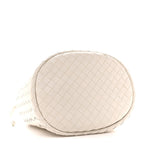 Calfskin Intrecciato Small Castello Bucket Bag White