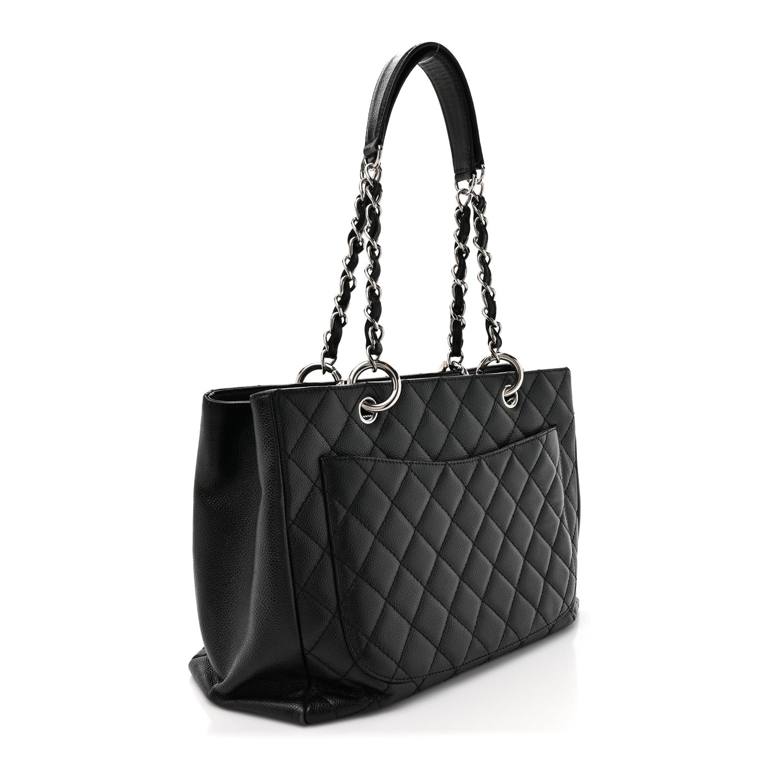Caviar Quilted Grand Shopping Tote GST Black