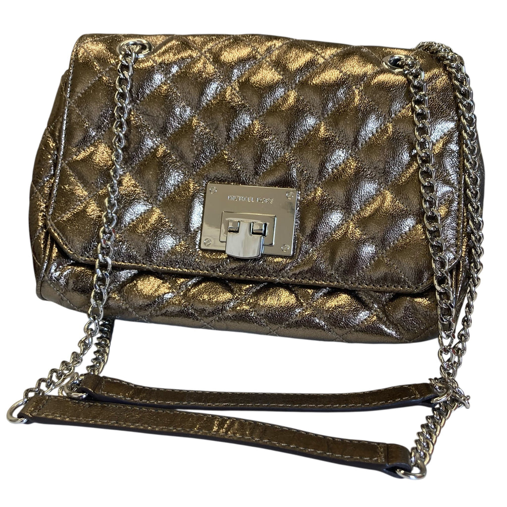 Crossbody Designer By Michael Kors In Gold, Size:Small