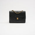 Chanel Vintage Black Mini Square Classic Flap Bag 1991