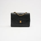 Chanel Vintage Black Mini Square Classic Flap Bag 1991