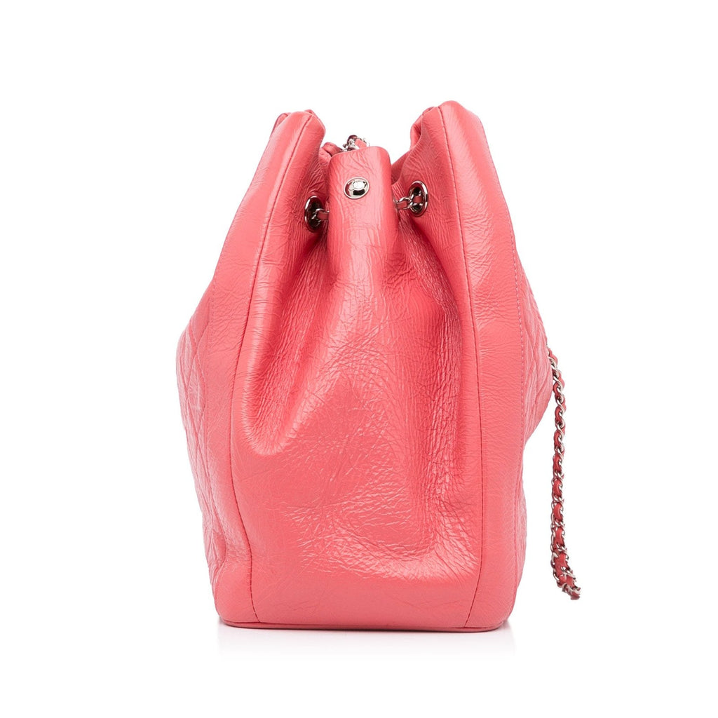 Chanel CC Lambskin/Calfskin Drawstring Bucket Bag