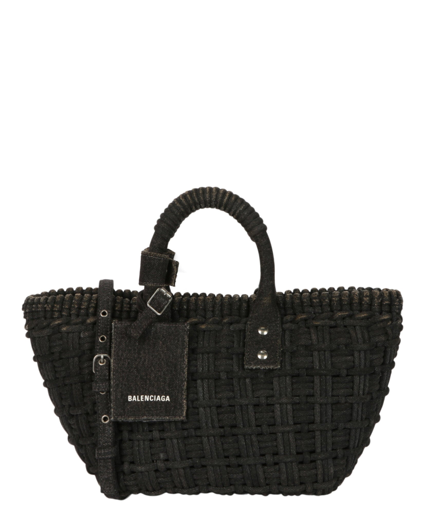 Balenciaga Womens Bistro Xs Basket Top Handle Bag In Denim
