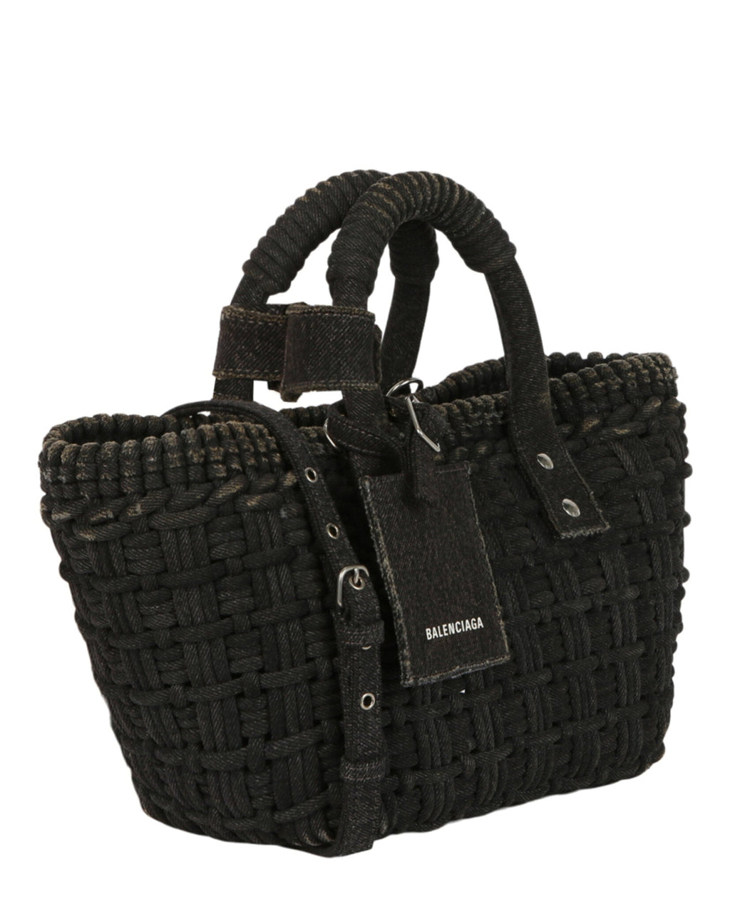 Balenciaga Womens Bistro Xs Basket Top Handle Bag In Denim