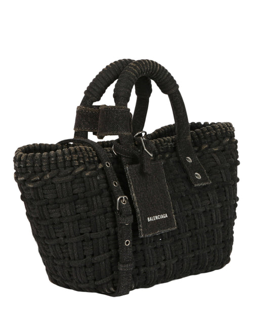Balenciaga Womens Bistro Xs Basket Top Handle Bag In Denim