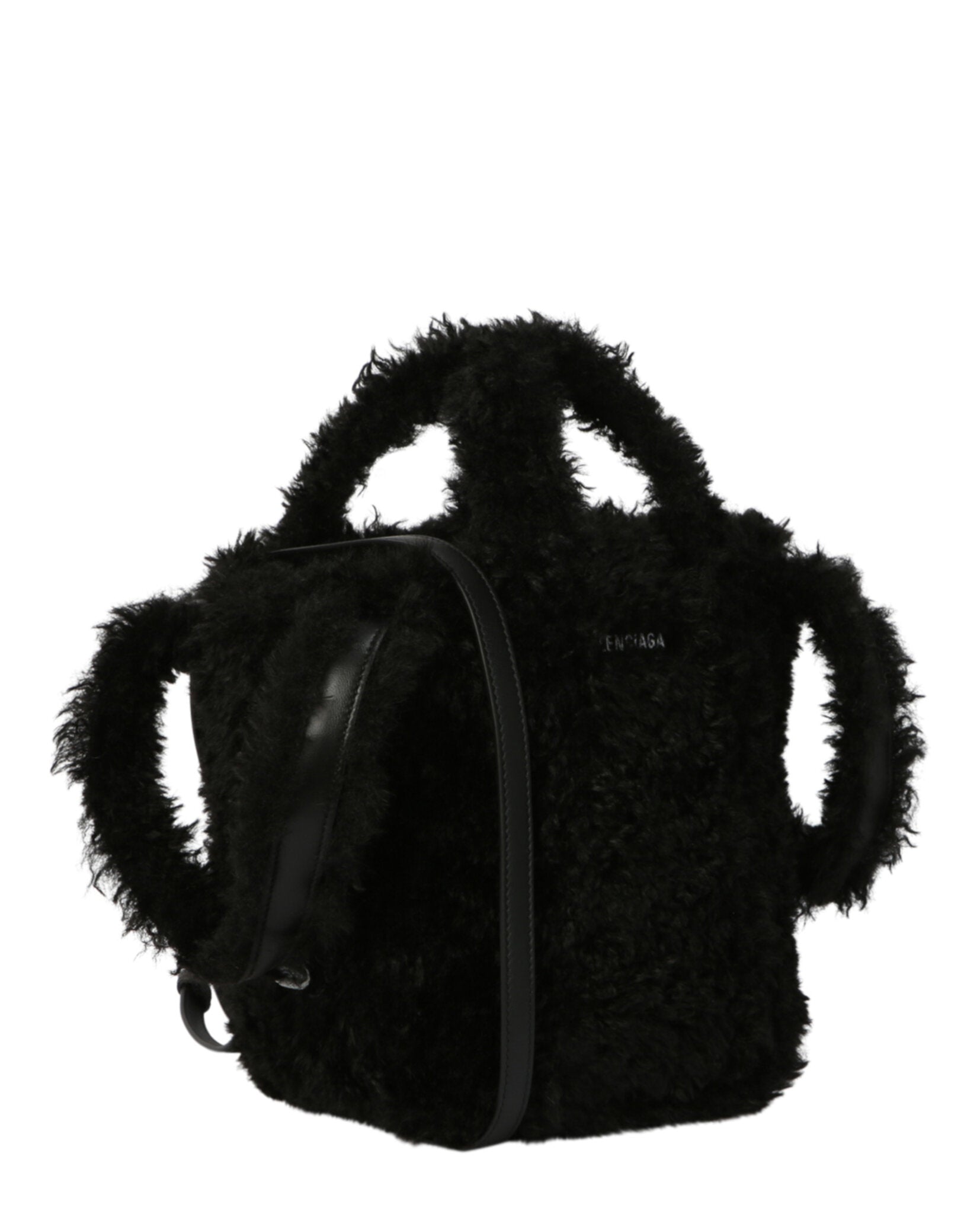 Balenciaga Womens Everyday 2.0 Xs North-South Faux-Fur Tote
