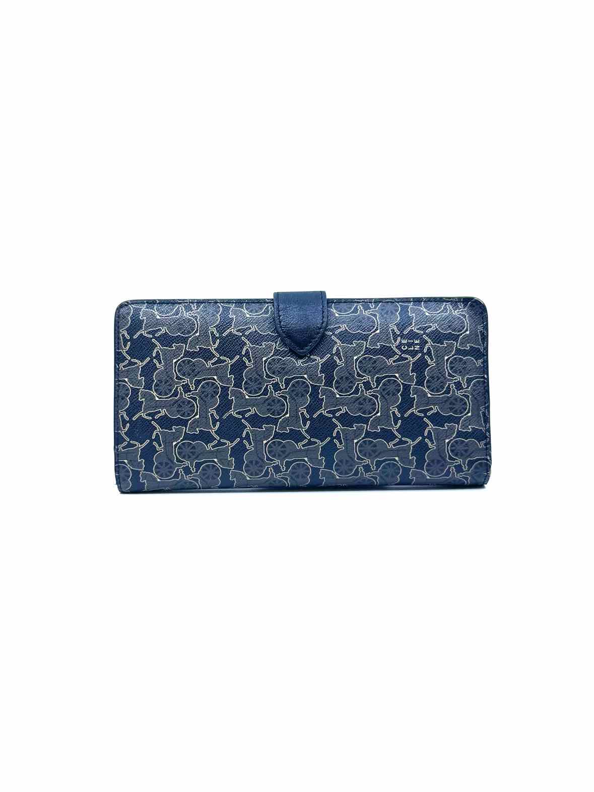 CELINE Black, beige Coated canvas LOGO Wallet
