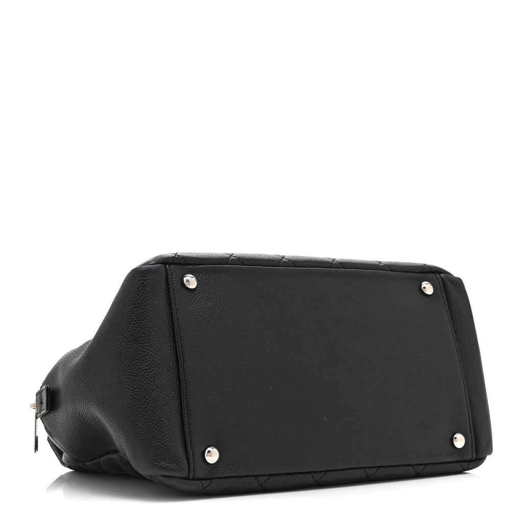 Caviar Quilted Petit Timeless Tote PTT Black