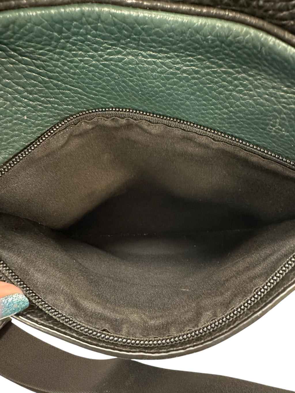 Handbag Designer By Coach In Black & Green, Size:Medium