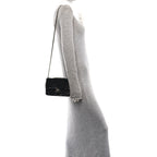 Sequin Quilted Small Single Flap Black