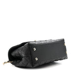 Caviar Quilted Mini Coco Handle Flap Black