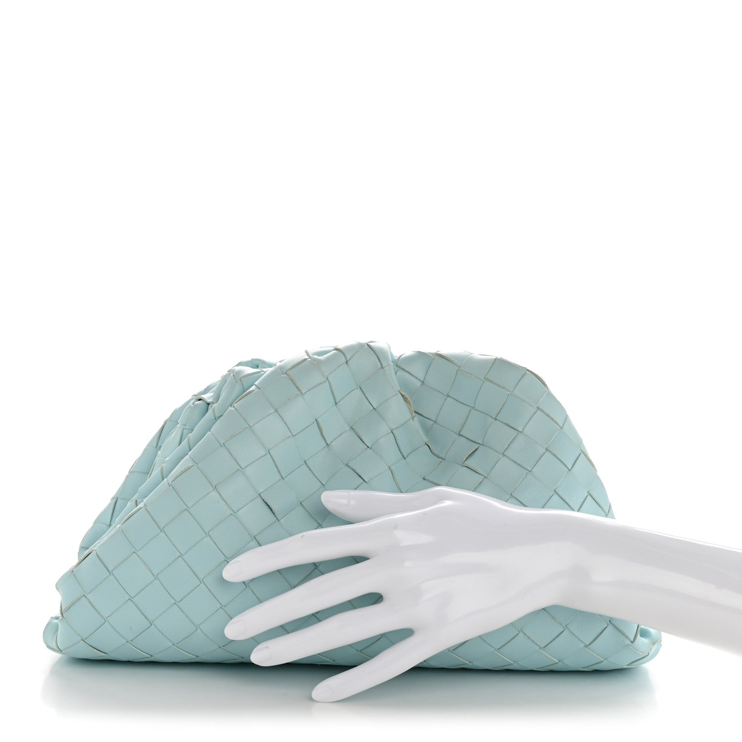 Nappa Maxi Intrecciato The Pouch Oversized Clutch Teal Washed