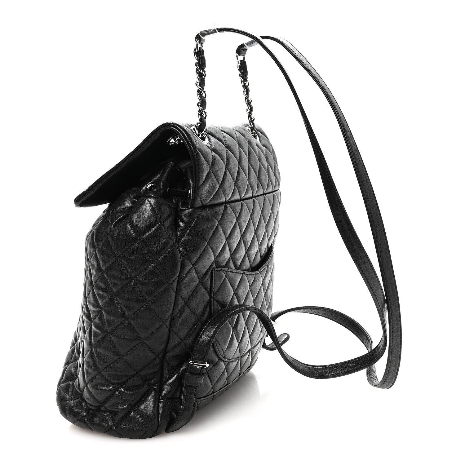 Lambskin Quilted Large Urban Spirit Backpack Black