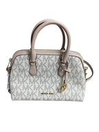 Handbag Designer By Michael Kors In Cream & Pink, Size:Medium