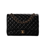 Chanel Timeless Flap Quilted Maxi Lambskin Gold-tone Black