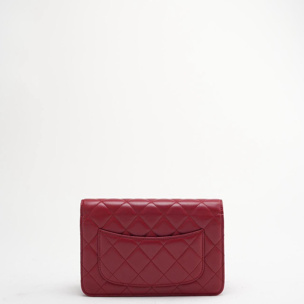 Chanel Red Wallet on Chain (WOC) Lambskin 2014
