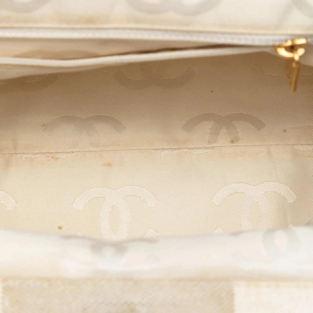 Chanel Canvas Wooden Clam Shell Handbag