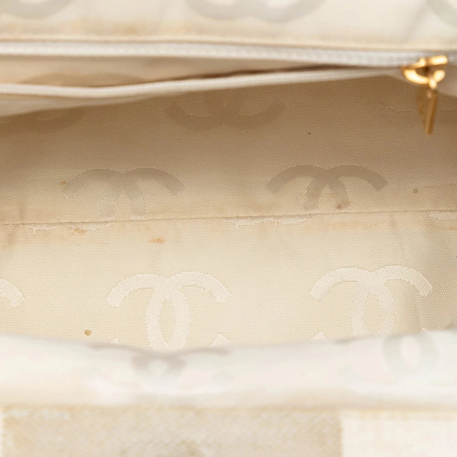 Chanel Canvas Wooden Clam Shell Handbag