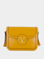 Golden Leather Shoulder Bag 9to5