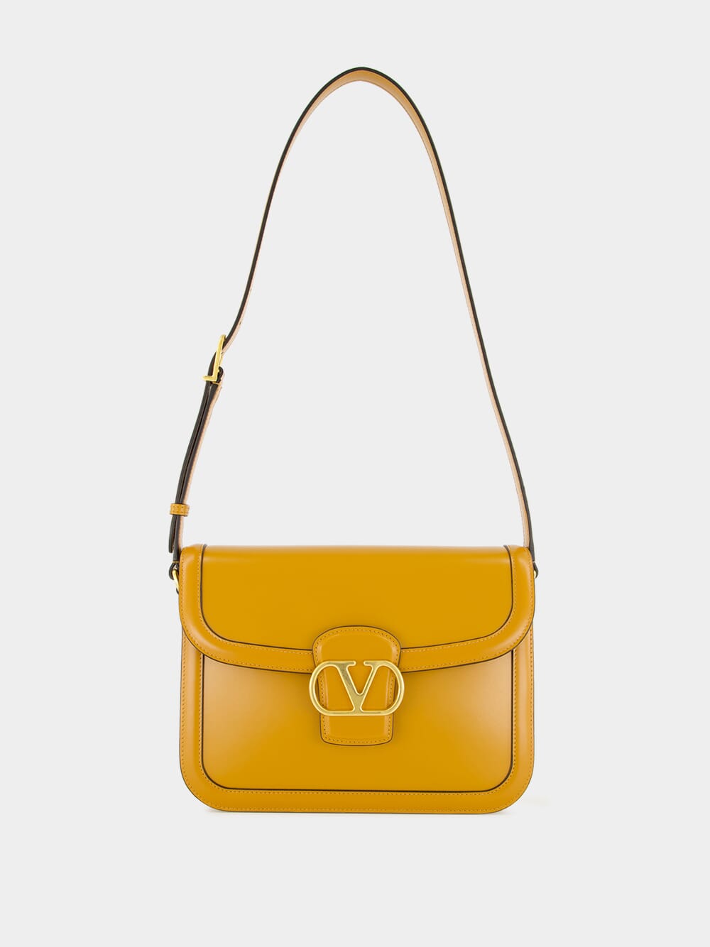 Golden Leather Shoulder Bag 9to5