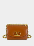 Dark Brandy Small Leather Shoulder Bag
