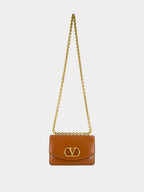 Dark Brandy Small Leather Shoulder Bag