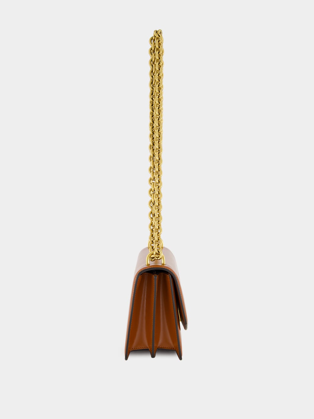 Dark Brandy Small Leather Shoulder Bag