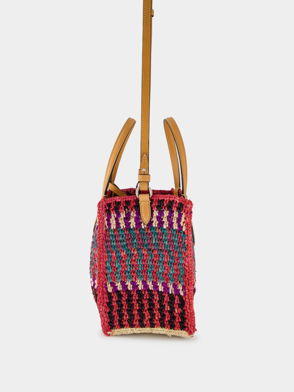 Small Crochet Raffia Tote Bag with VLogo