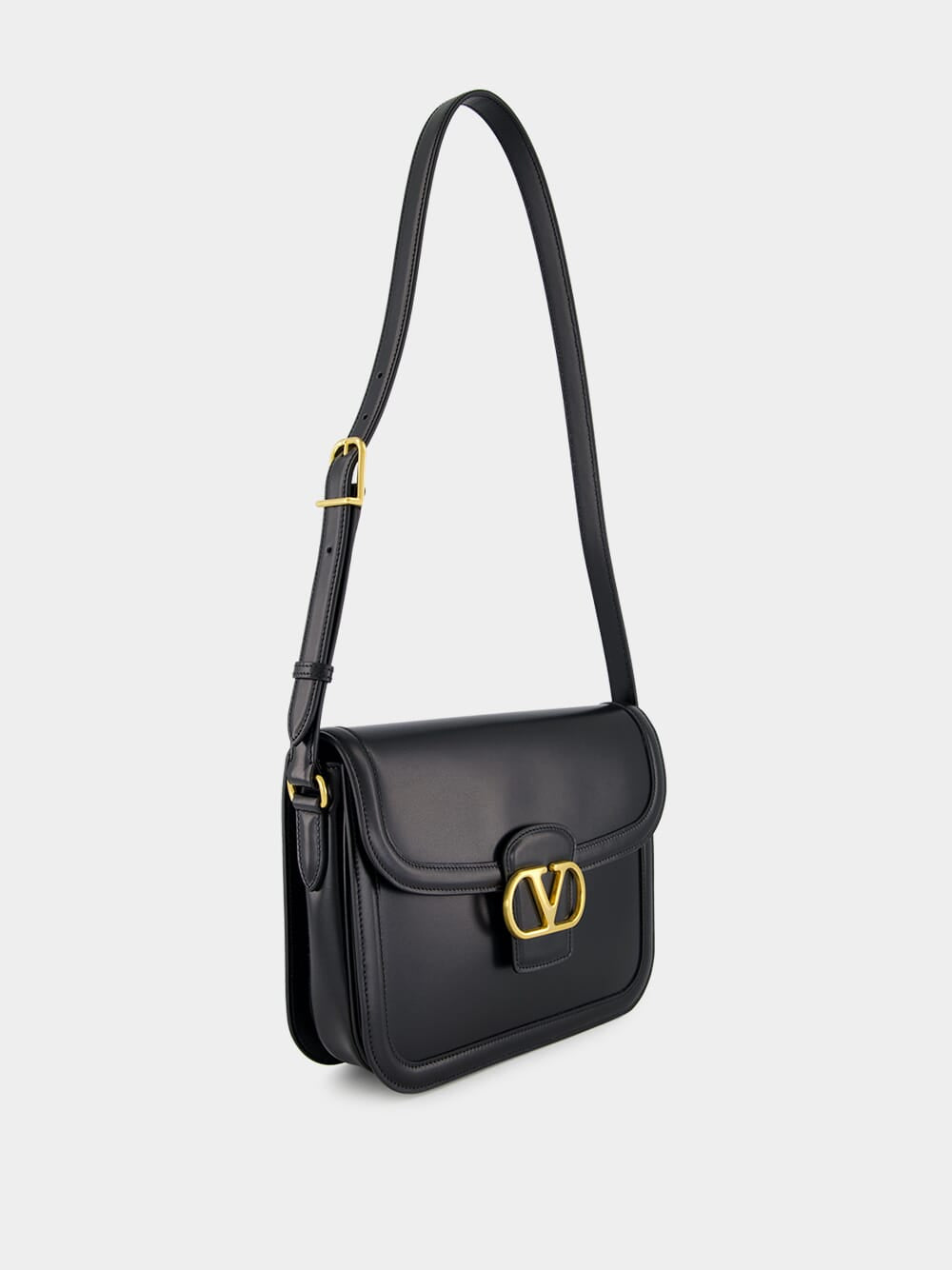 Black 9to5 Smooth Calfskin Shoulder Bag