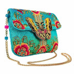 Mary Frances Butterfly Love Spring Floral Bag Beaded Handbag Blue Pink Purse NEW