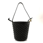 Nappa Intrecciato Small JJ Bucket Bag Black