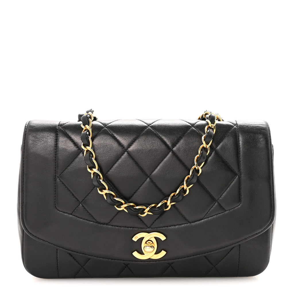Lambskin Quilted Small Single Flap Black