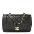 Lambskin Quilted Small Single Flap Black