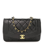 Lambskin Quilted Small Single Flap Black