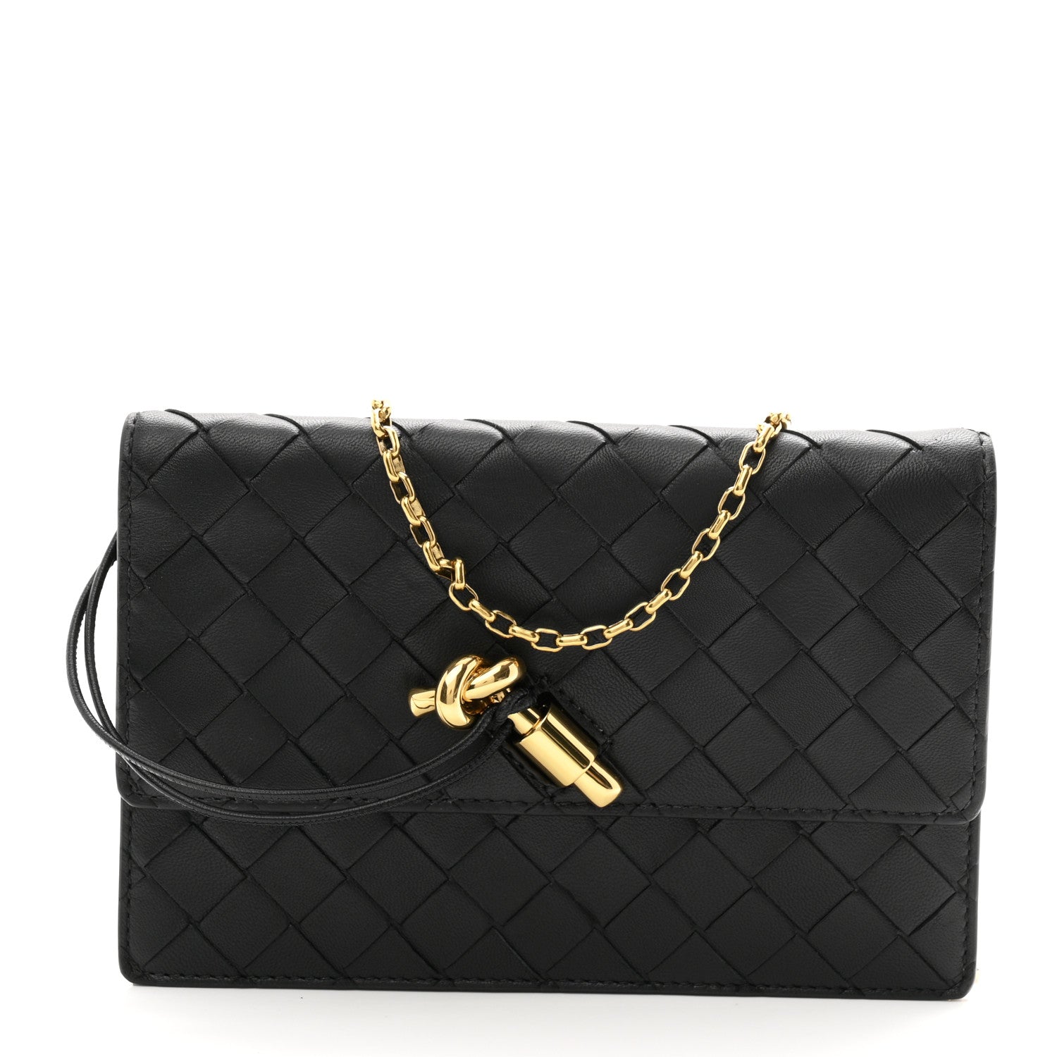 Nappa Intrecciato Andiamo Pouch On Chain Black