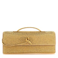 Nappa Crystal Long Andiamo Top Handle Clutch Porridge