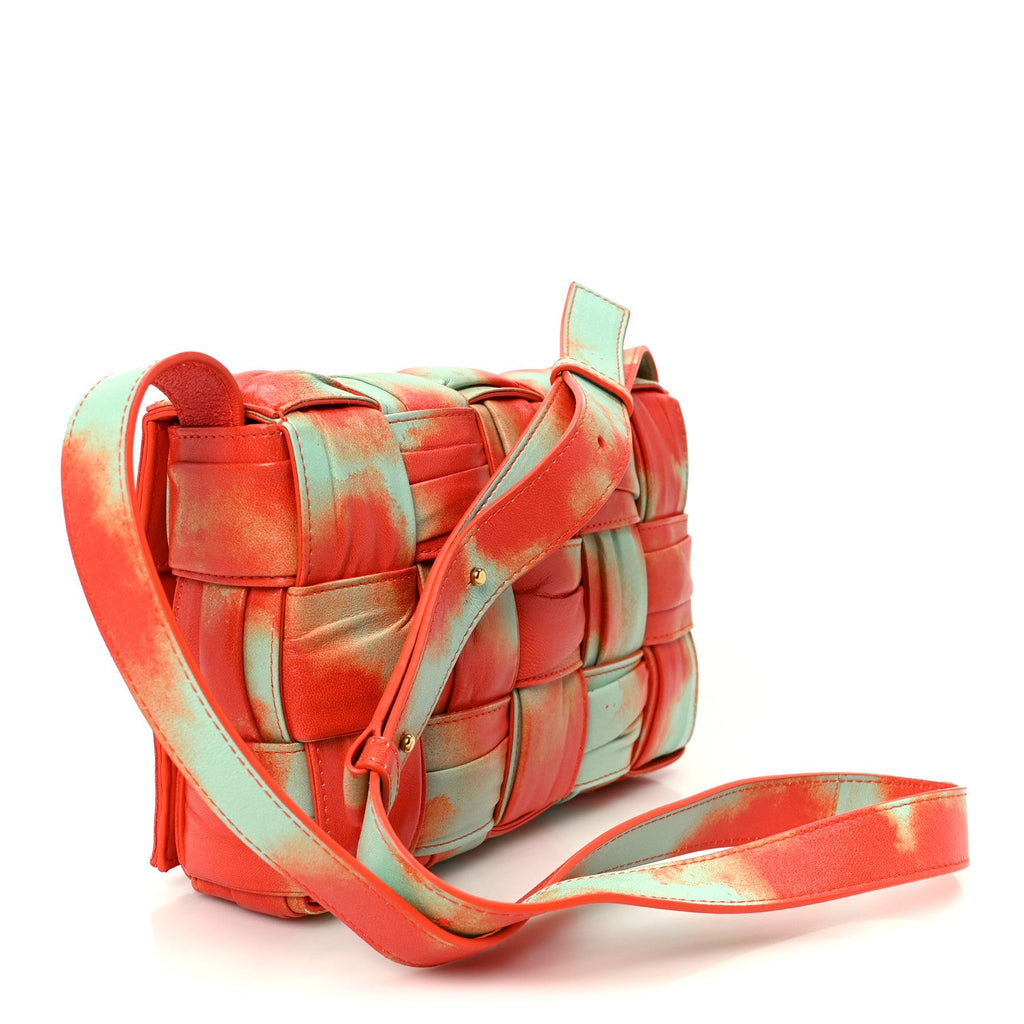 Calfskin Intreccio Plisse Tie Dye Camera Bag Multicolor