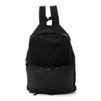 Nappa Nylon Intreccio Packable Backpack Black