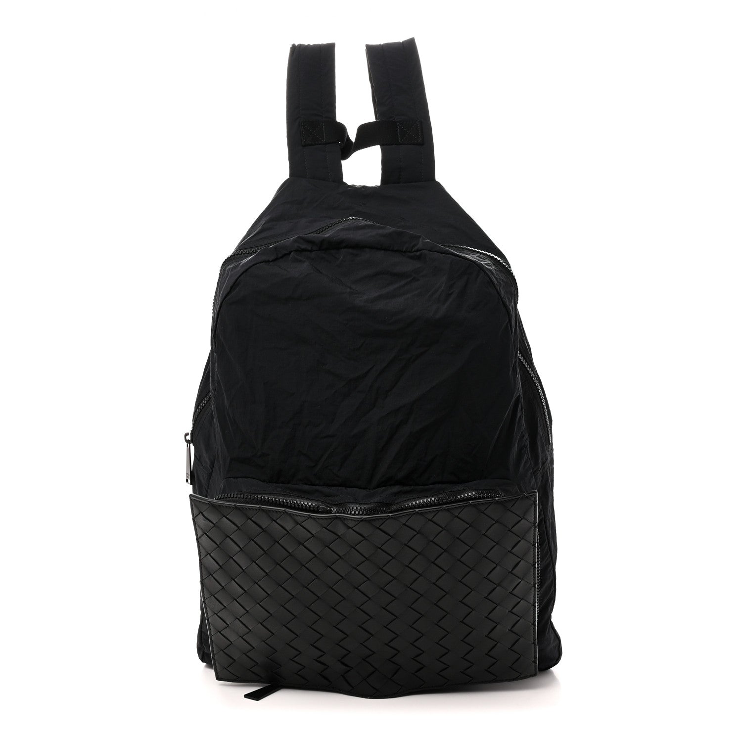 Nappa Nylon Intreccio Packable Backpack Black