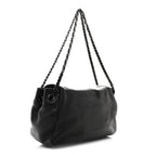 Lambskin Studded Accordion CC Flap Black