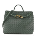 Nappa Intrecciato Medium Andiamo Shoulder Bag Aloe