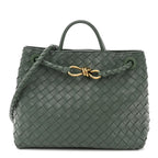 Nappa Intrecciato Medium Andiamo Shoulder Bag Aloe